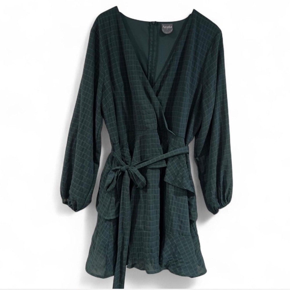 Arula Fit & Flare Ruffle Wrap Mini Dress Plus Size XL-0X Cottagecore Whimsigoth